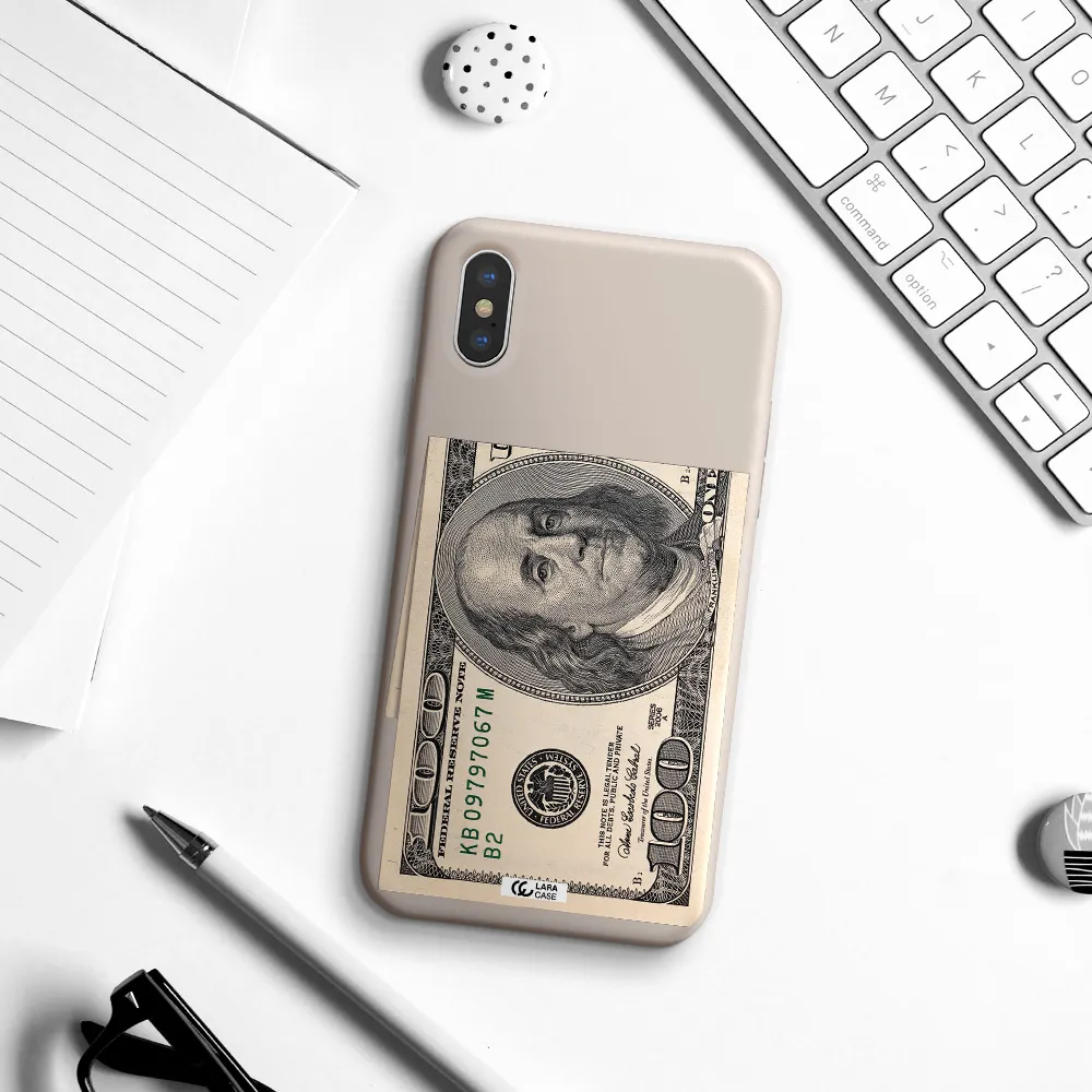 a close-up of a money bill Apple iPhone X Silicone Stone Case