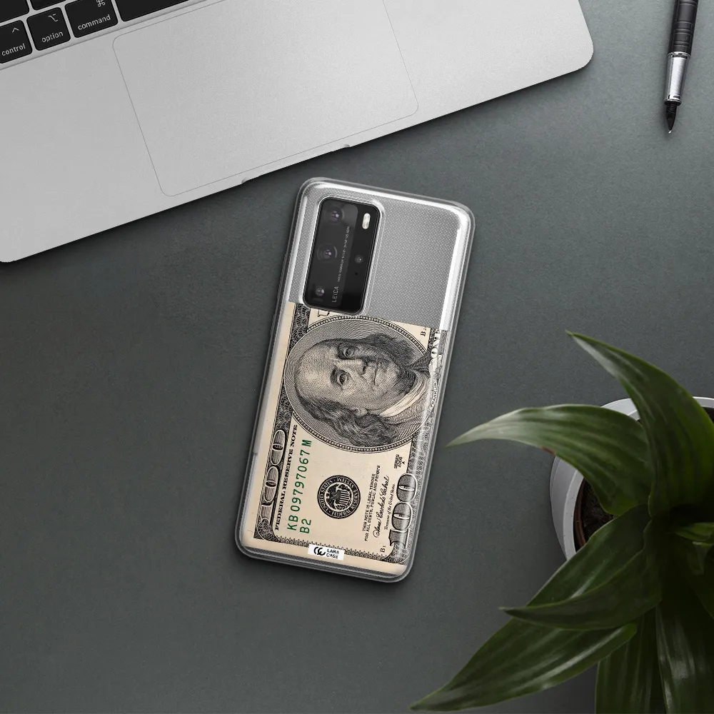 A Close-Up Of A Money Bill Huawei P40 Pro Clear Tpu Case