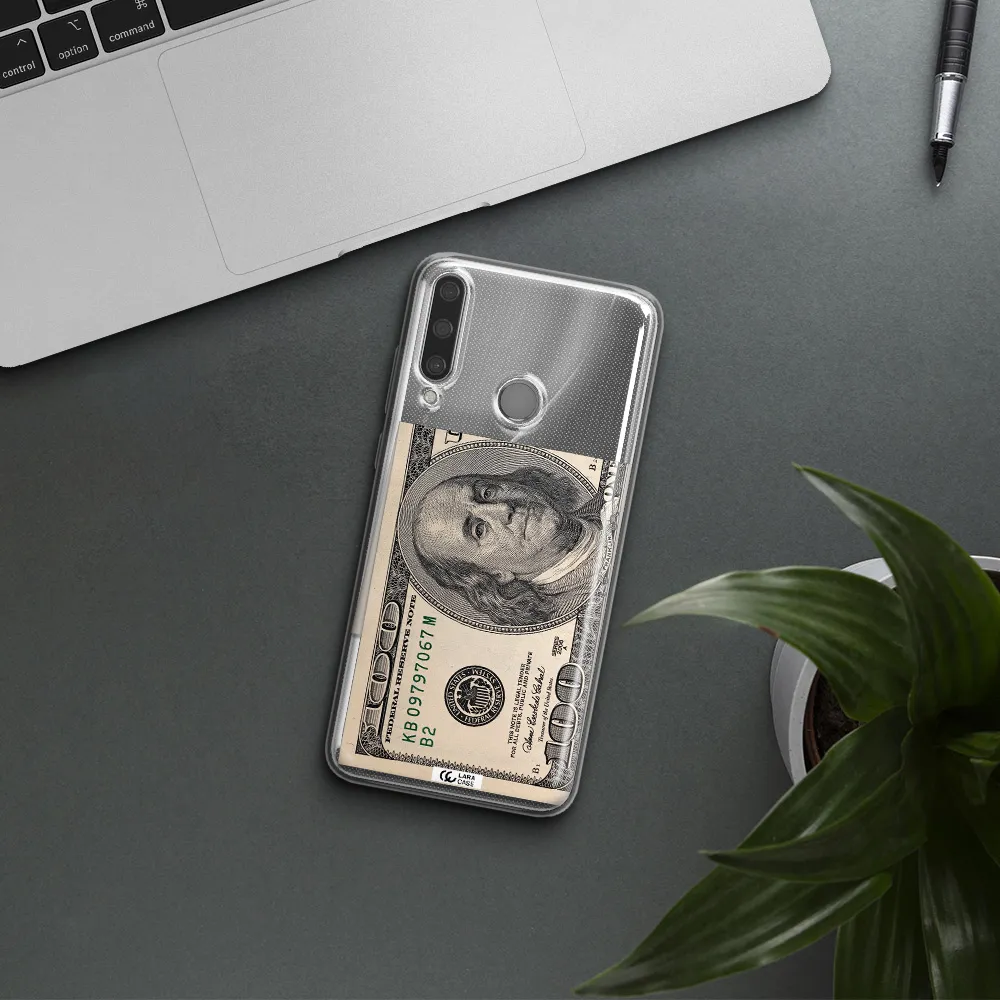 A Close-Up Of A Money Bill Huawei Y6P Clear Tpu Case