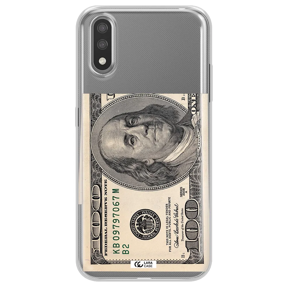 A Close-Up Of A Money Bill Samsung A01 Clear Tpu Case