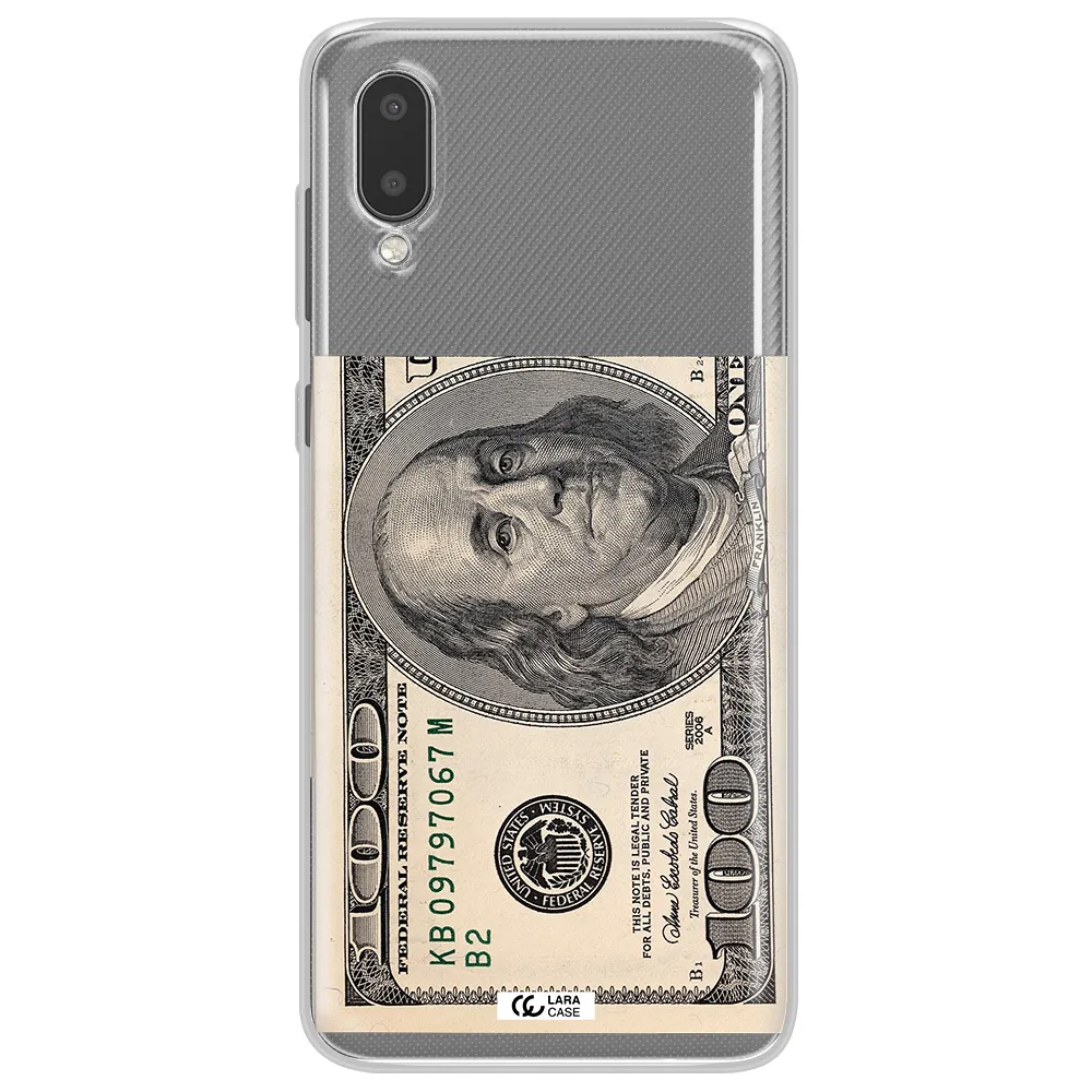 A Close-Up Of A Money Bill Samsung A02 Clear Tpu Case