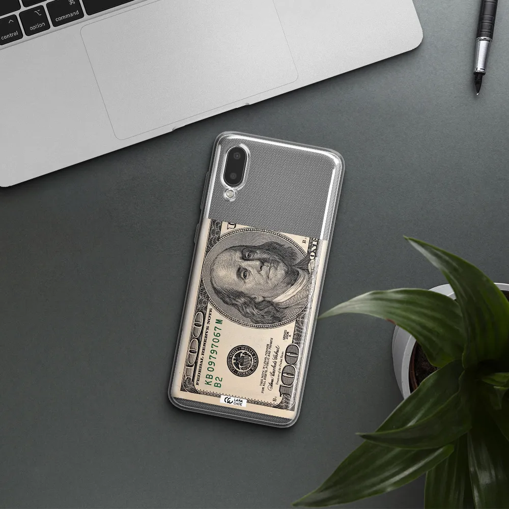 A Close-Up Of A Money Bill Samsung A02 Clear Tpu Case
