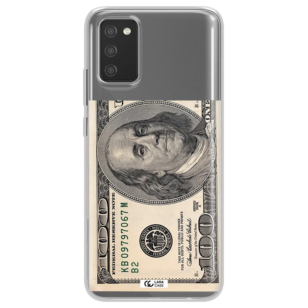 A Close-Up Of A Money Bill Samsung A02S Clear Tpu Case