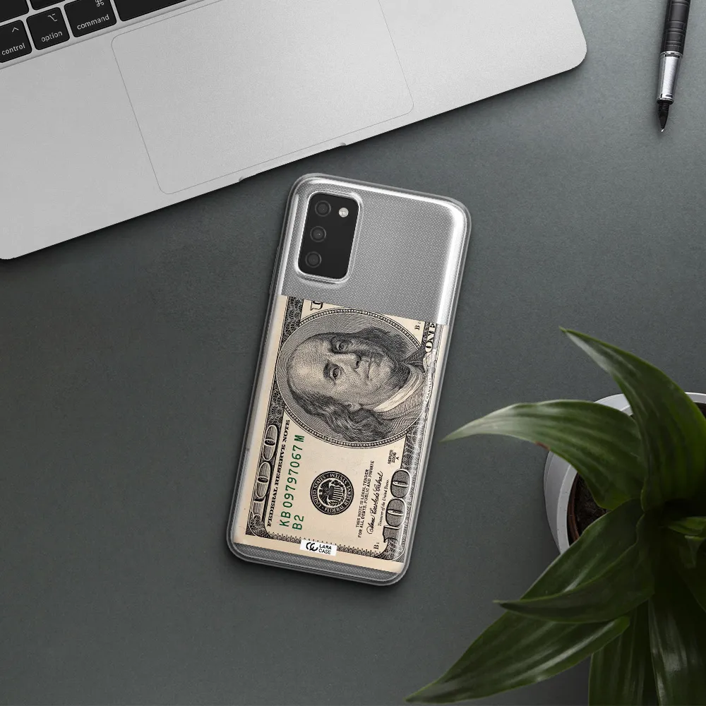 A Close-Up Of A Money Bill Samsung A03S Clear Tpu Case