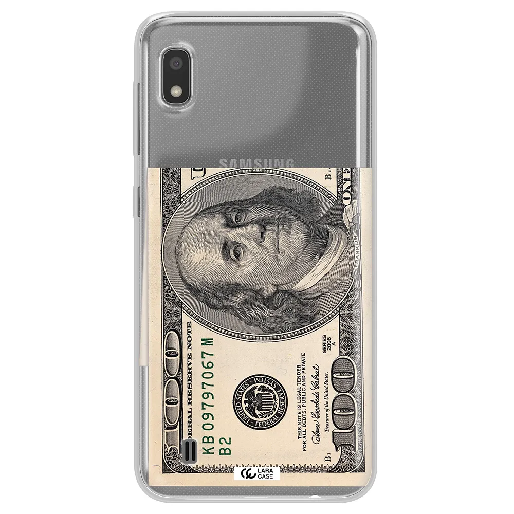 A Close-Up Of A Money Bill Samsung A10 Clear Tpu Case
