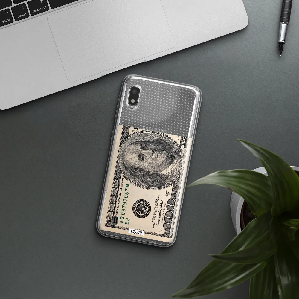 A Close-Up Of A Money Bill Samsung A10 Clear Tpu Case