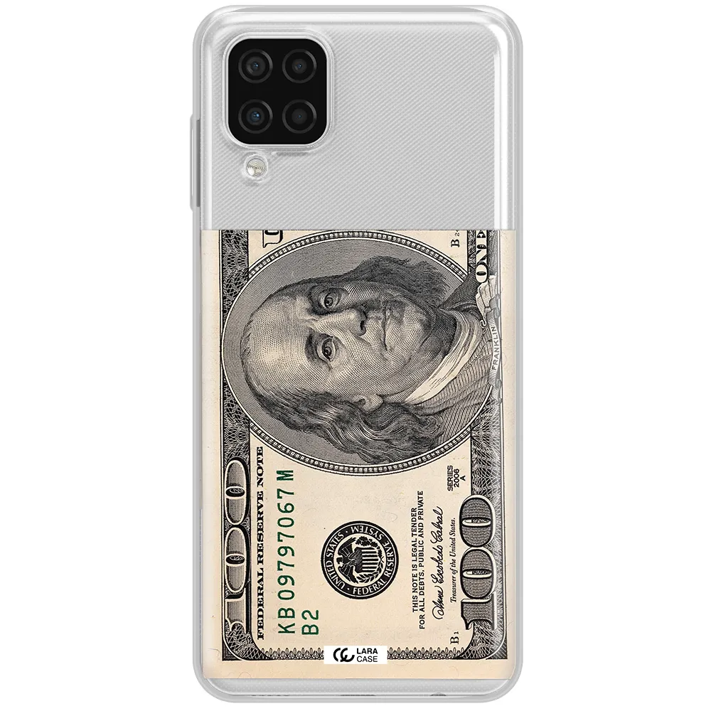 A Close-Up Of A Money Bill Samsung A12 4G Clear Tpu Case