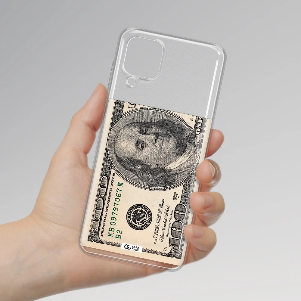 A Close-Up Of A Money Bill Samsung A12 4G Clear Tpu Case