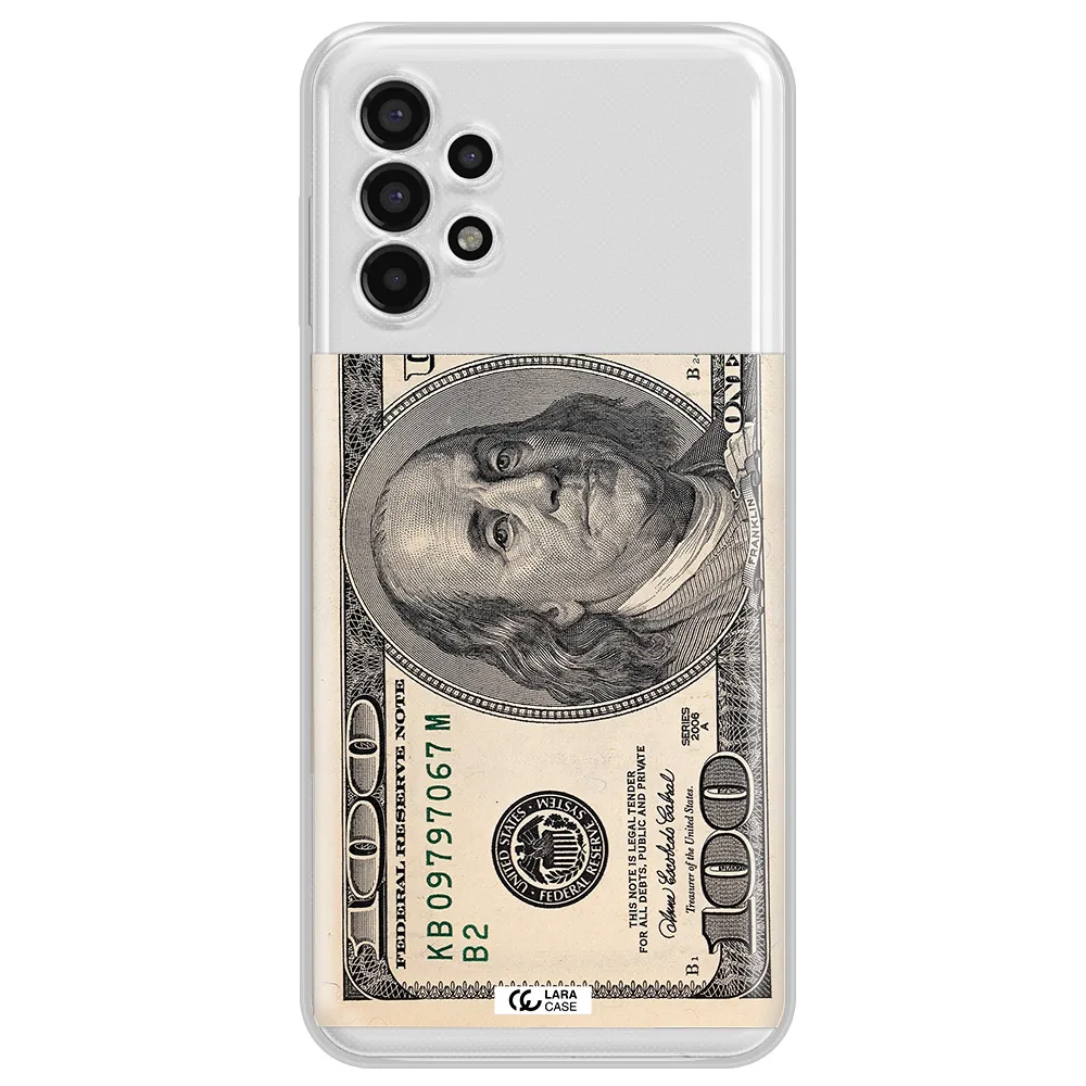 A Close-Up Of A Money Bill Samsung A13 4G Clear Tpu Case