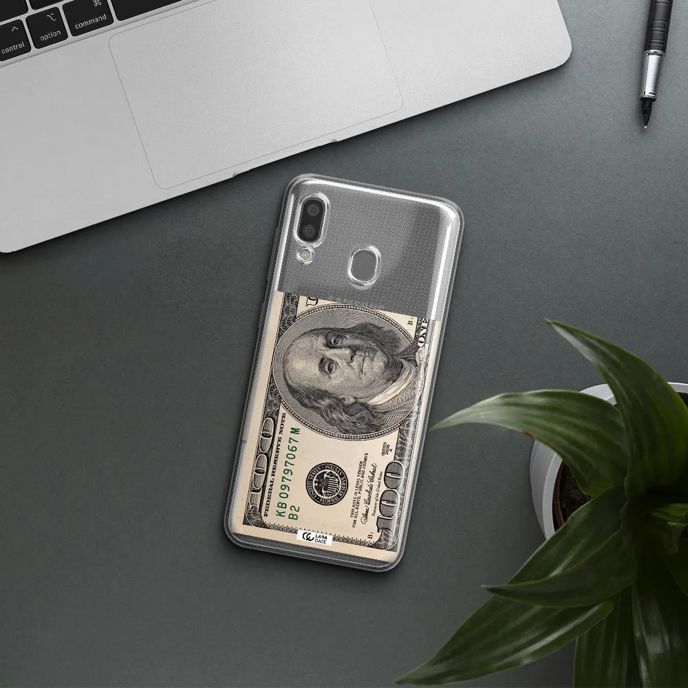 A Close-Up Of A Money Bill Samsung A20 Clear Tpu Case