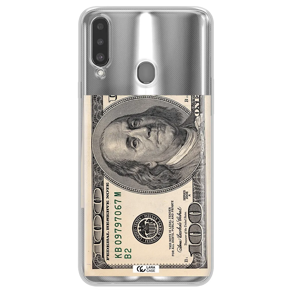 A Close-Up Of A Money Bill Samsung A20S Clear Tpu Case