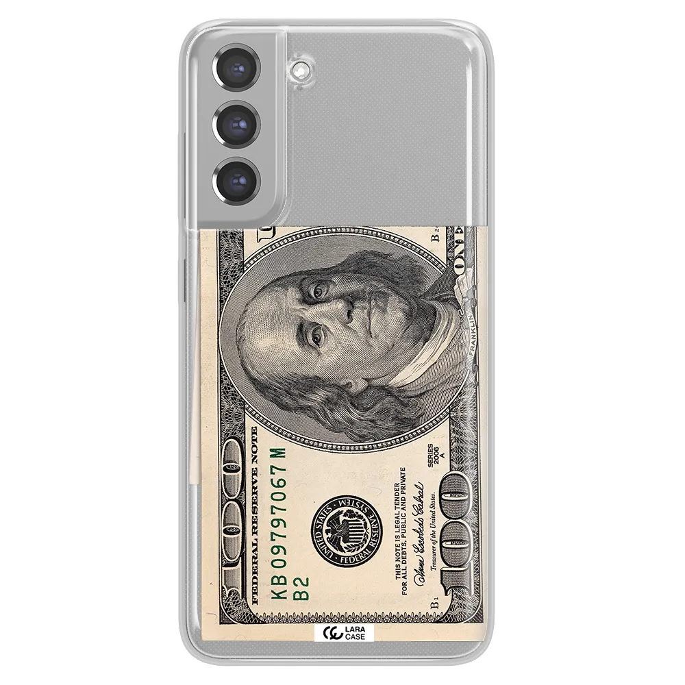 A Close-Up Of A Money Bill Samsung A21 Fe Clear Tpu Case