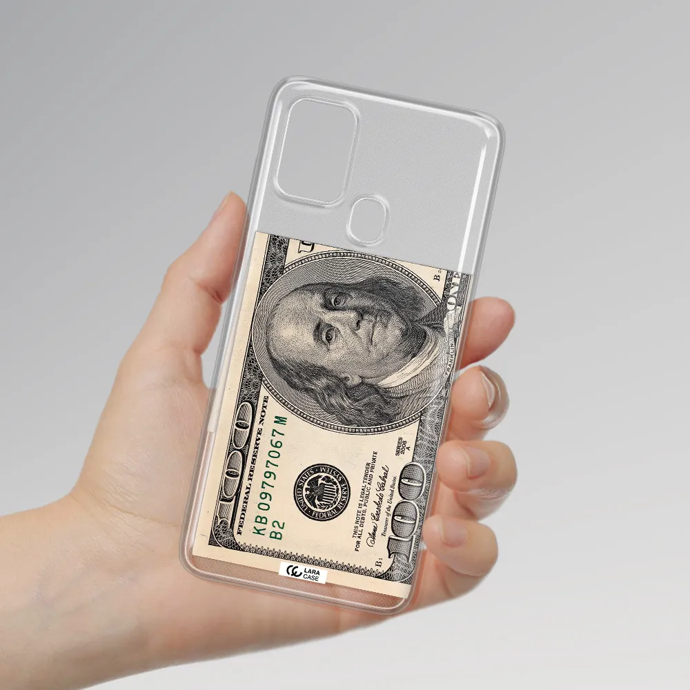 A Close-Up Of A Money Bill Samsung A21S Clear Tpu Case