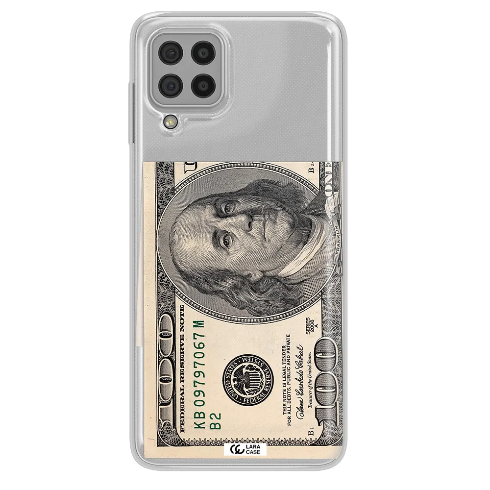 A Close-Up Of A Money Bill Samsung A22 4G Clear Tpu Case
