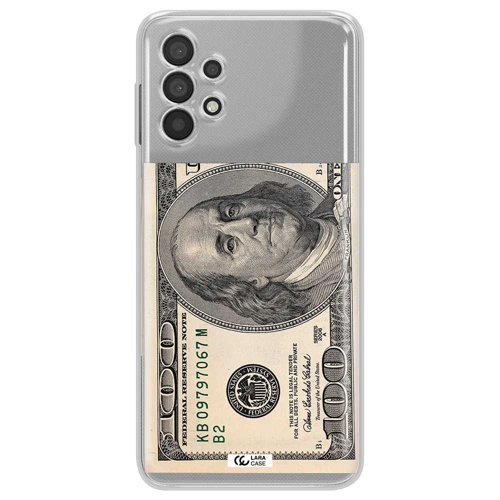 A Close-Up Of A Money Bill Samsung A32 Clear Tpu Case