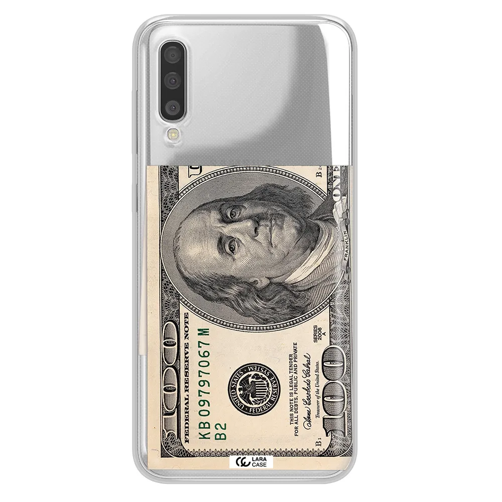A Close-Up Of A Money Bill Samsung A50S Clear Tpu Case