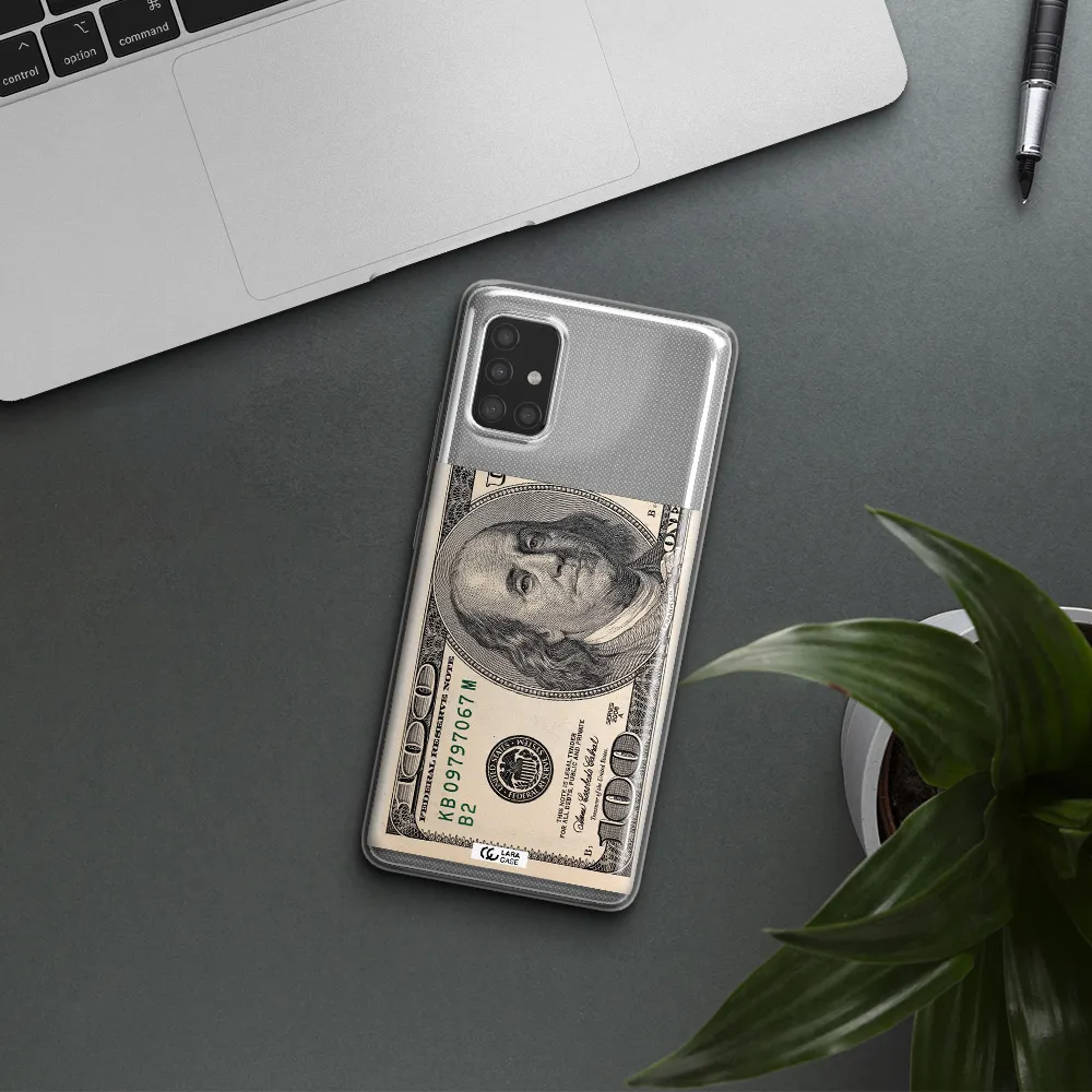 A Close-Up Of A Money Bill Samsung A51 Clear Tpu Case