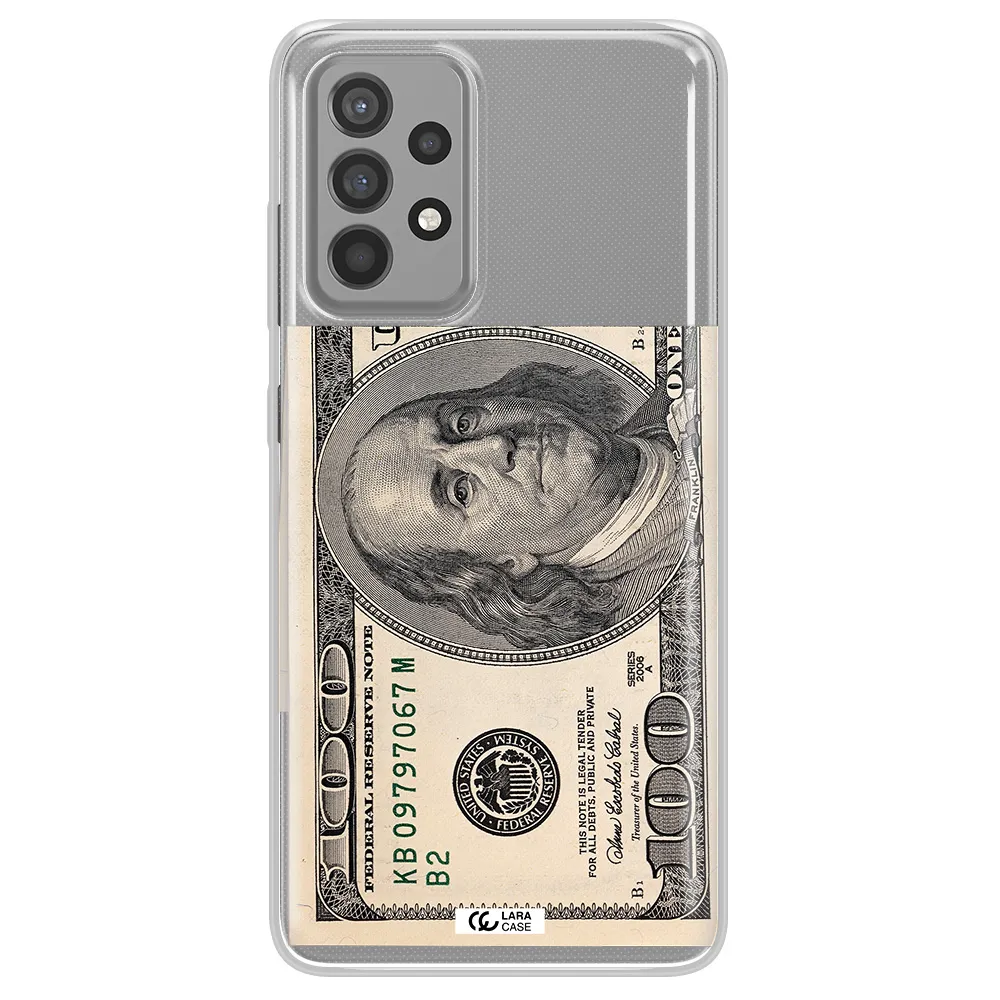 A Close-Up Of A Money Bill Samsung A52 Clear Tpu Case