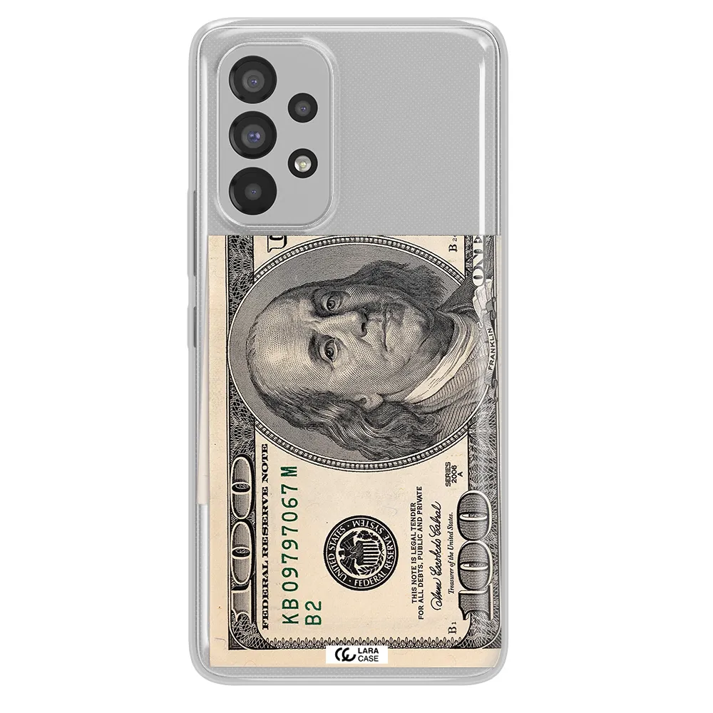 A Close-Up Of A Money Bill Samsung A53 Clear Tpu Case