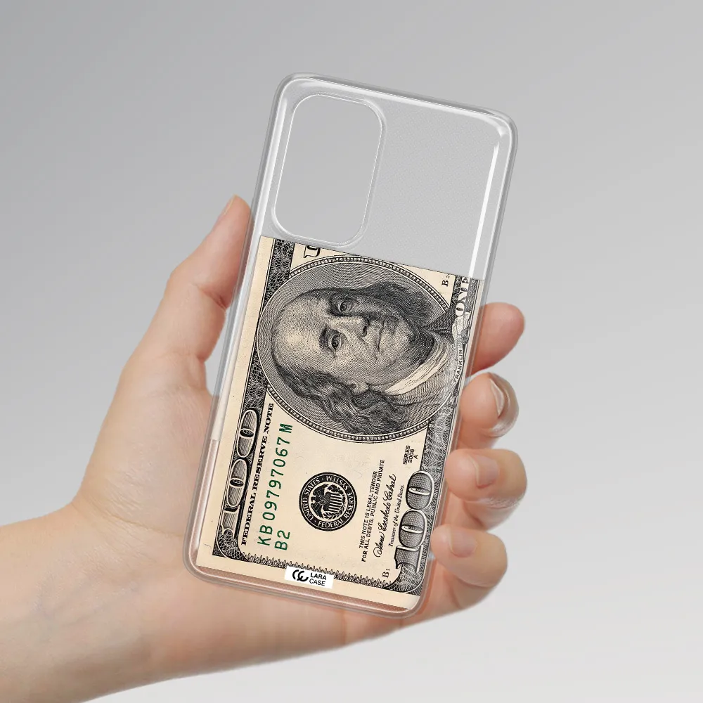 A Close-Up Of A Money Bill Samsung A53 Clear Tpu Case