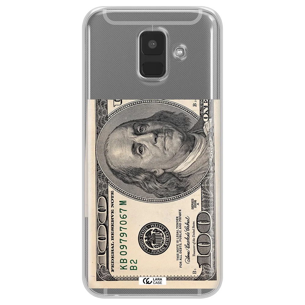 A Close-Up Of A Money Bill Samsung A6 Clear Tpu Case