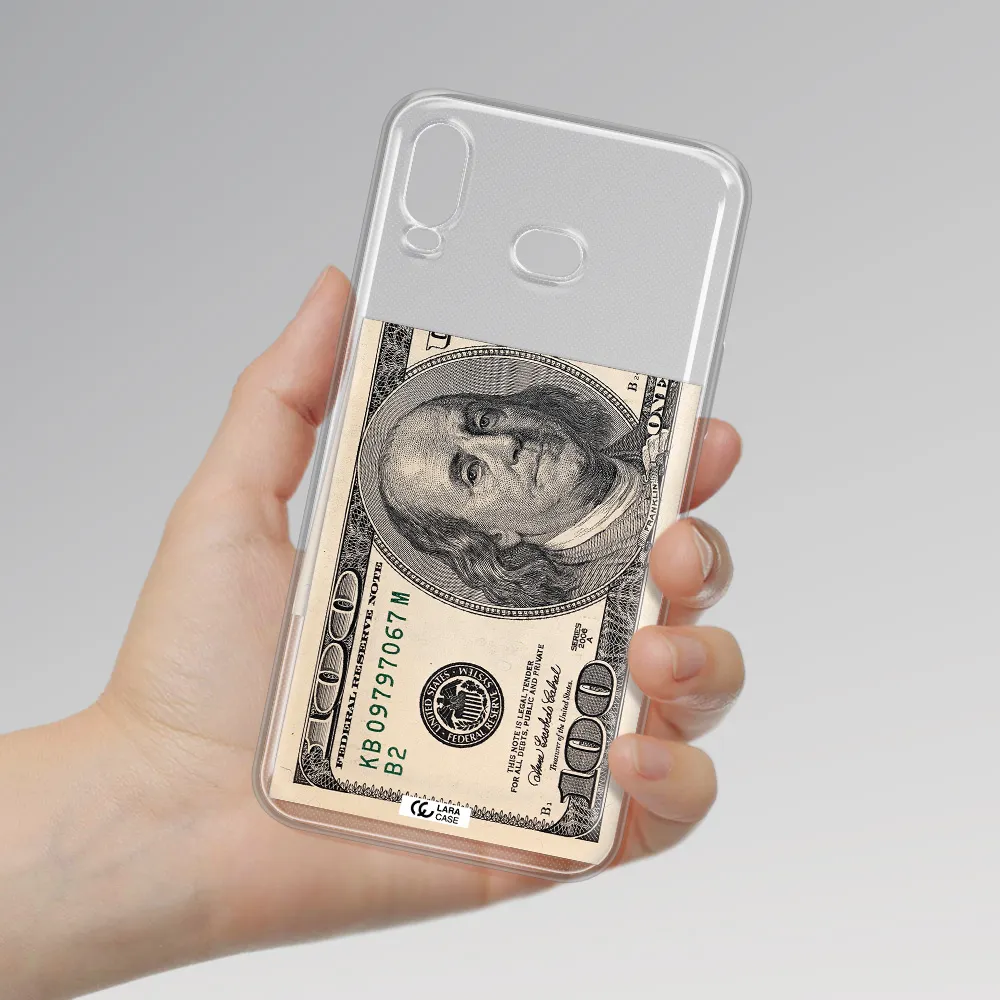 A Close-Up Of A Money Bill Samsung A6S Clear Tpu Case