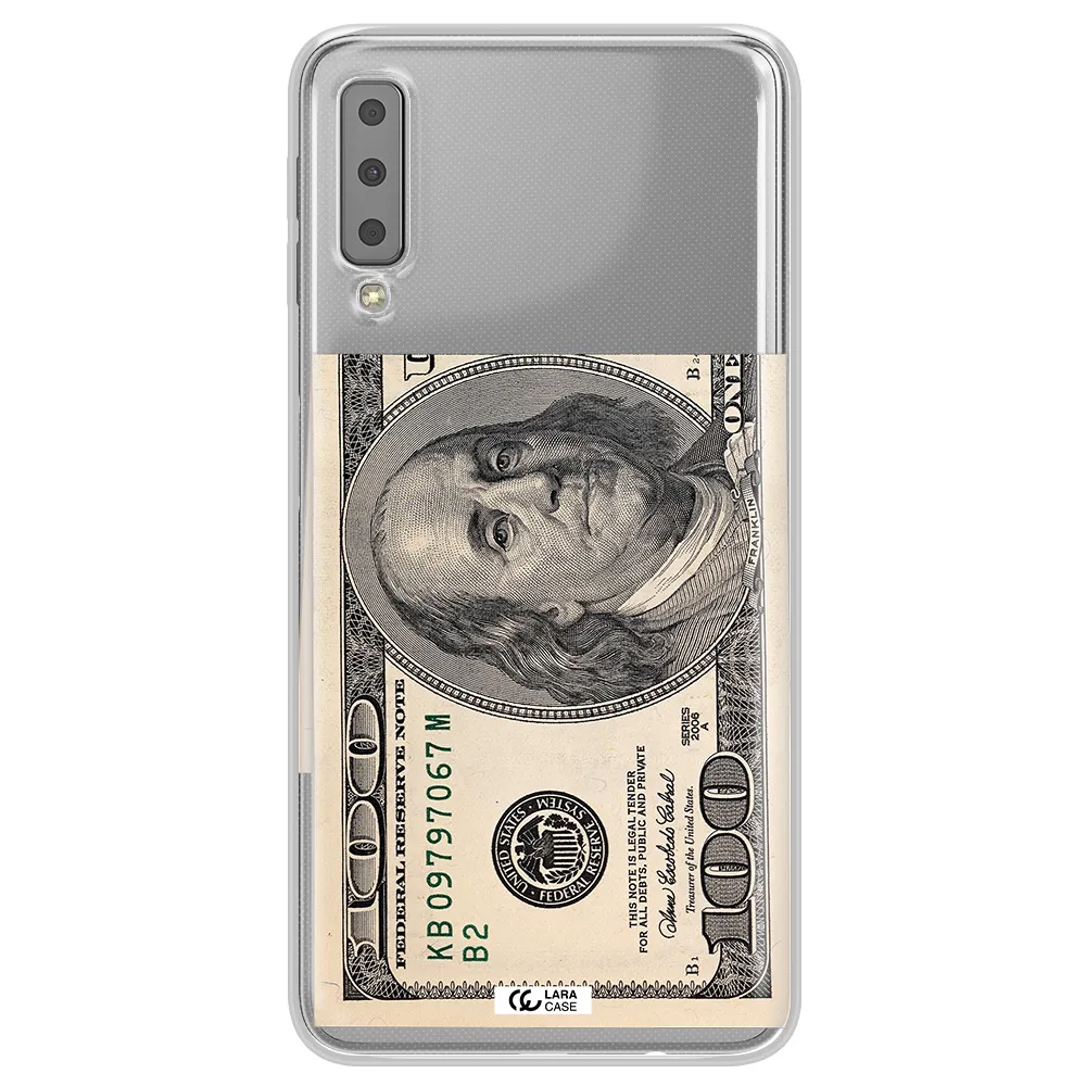 A Close-Up Of A Money Bill Samsung A7 2018 Clear Tpu Case