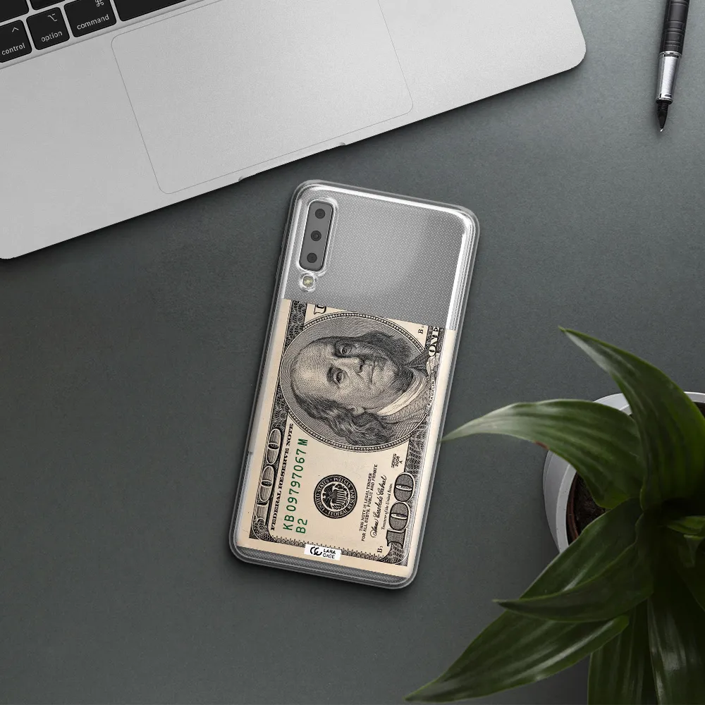 A Close-Up Of A Money Bill Samsung A7 2018 Clear Tpu Case