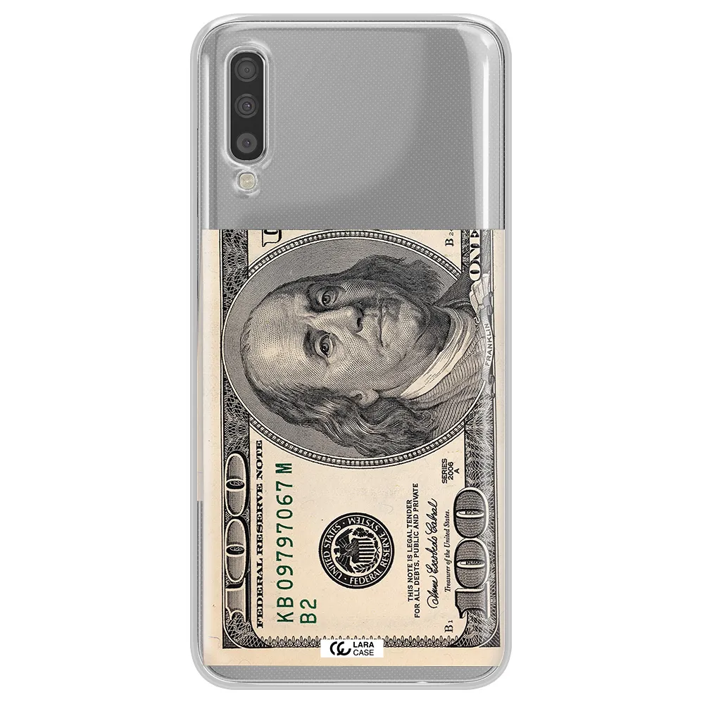 A Close-Up Of A Money Bill Samsung A70S Clear Tpu Case