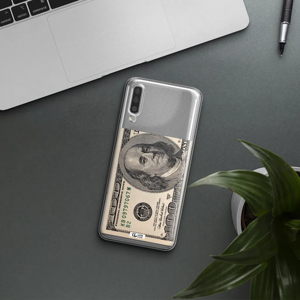 A Close-Up Of A Money Bill Samsung A70S Clear Tpu Case