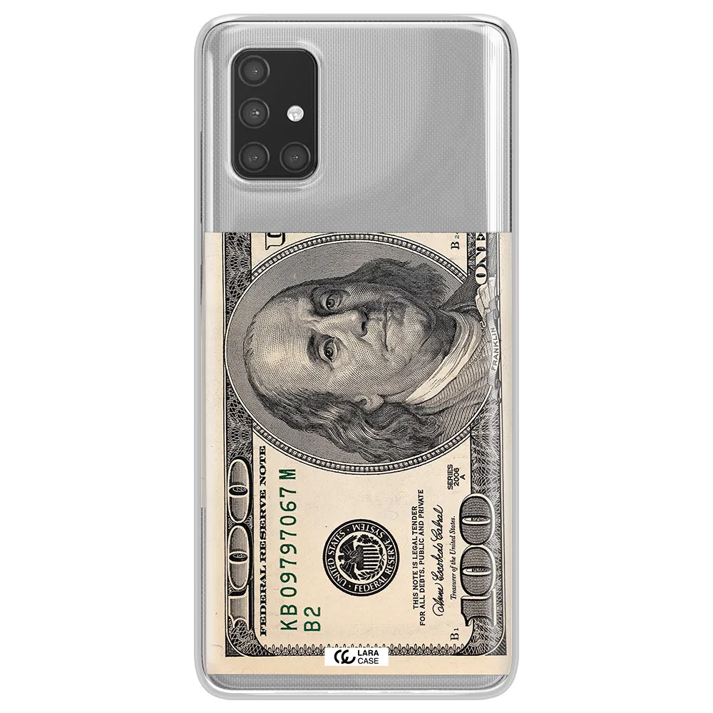 A Close-Up Of A Money Bill Samsung A71 Clear Tpu Case