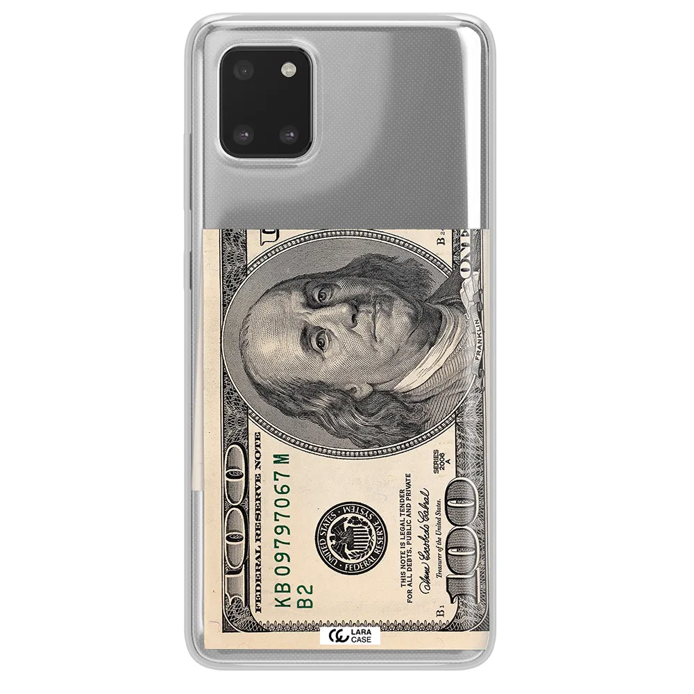 A Close-Up Of A Money Bill Samsung A81 Clear Tpu Case