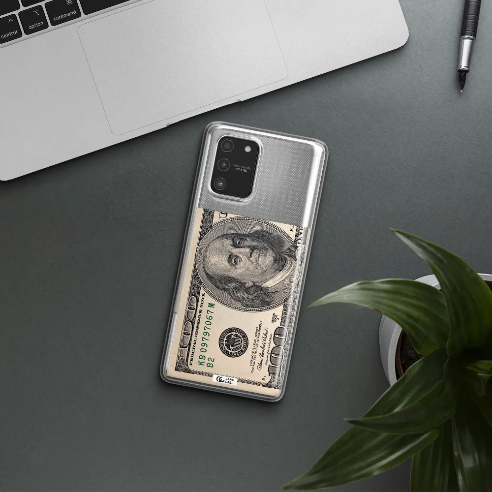 A Close-Up Of A Money Bill Samsung A91 Clear Tpu Case