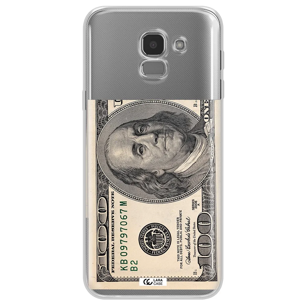A Close-Up Of A Money Bill Samsung J6 Clear Tpu Case