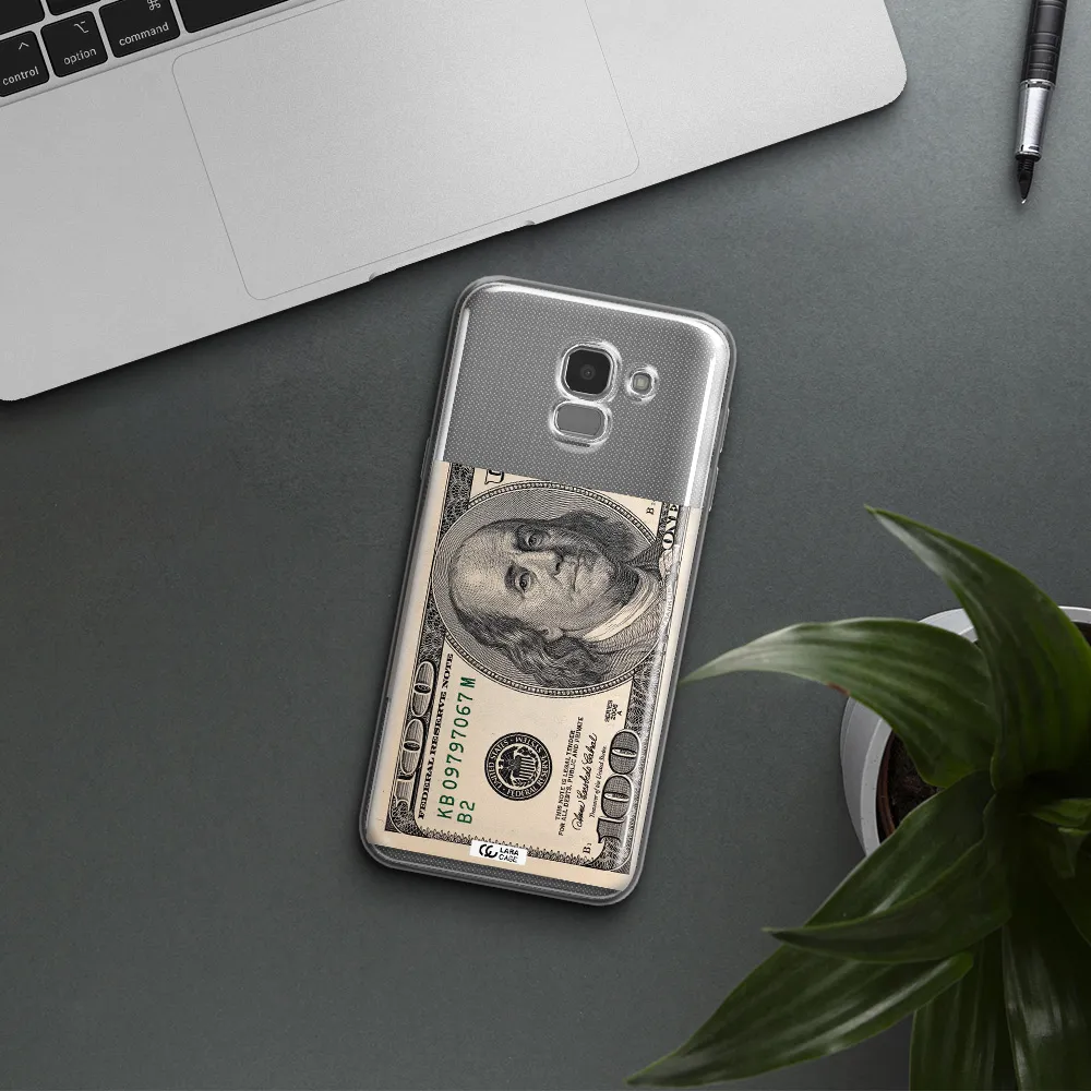A Close-Up Of A Money Bill Samsung J6 Clear Tpu Case