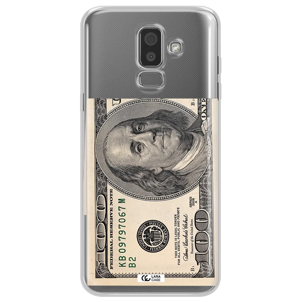 A Close-Up Of A Money Bill Samsung J8 Clear Tpu Case