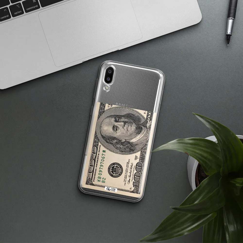 A Close-Up Of A Money Bill Samsung M10 Clear Tpu Case
