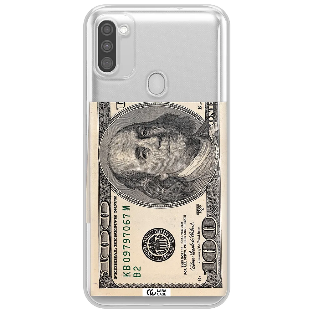 A Close-Up Of A Money Bill Samsung M11 Clear Tpu Case