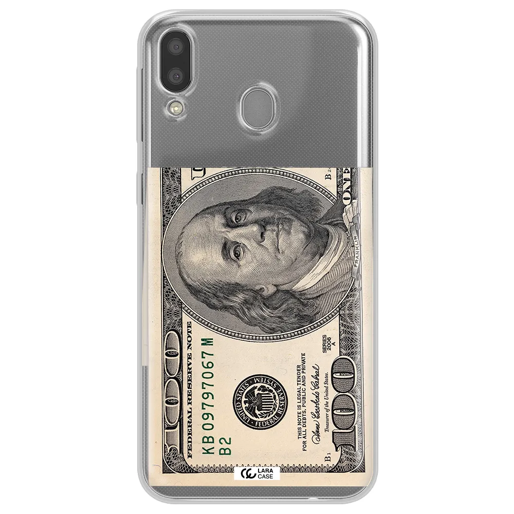 A Close-Up Of A Money Bill Samsung M20 Clear Tpu Case