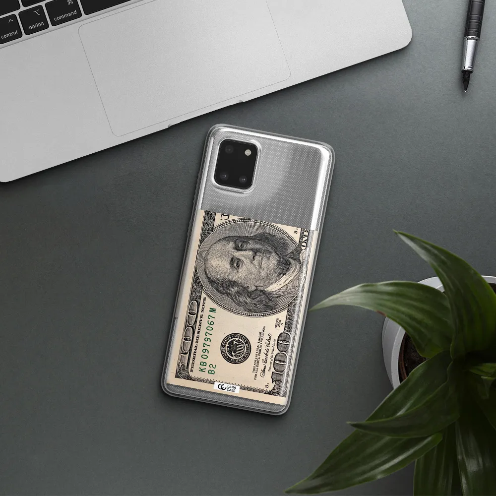 A Close-Up Of A Money Bill Samsung Note 10 Lite Clear Tpu Case