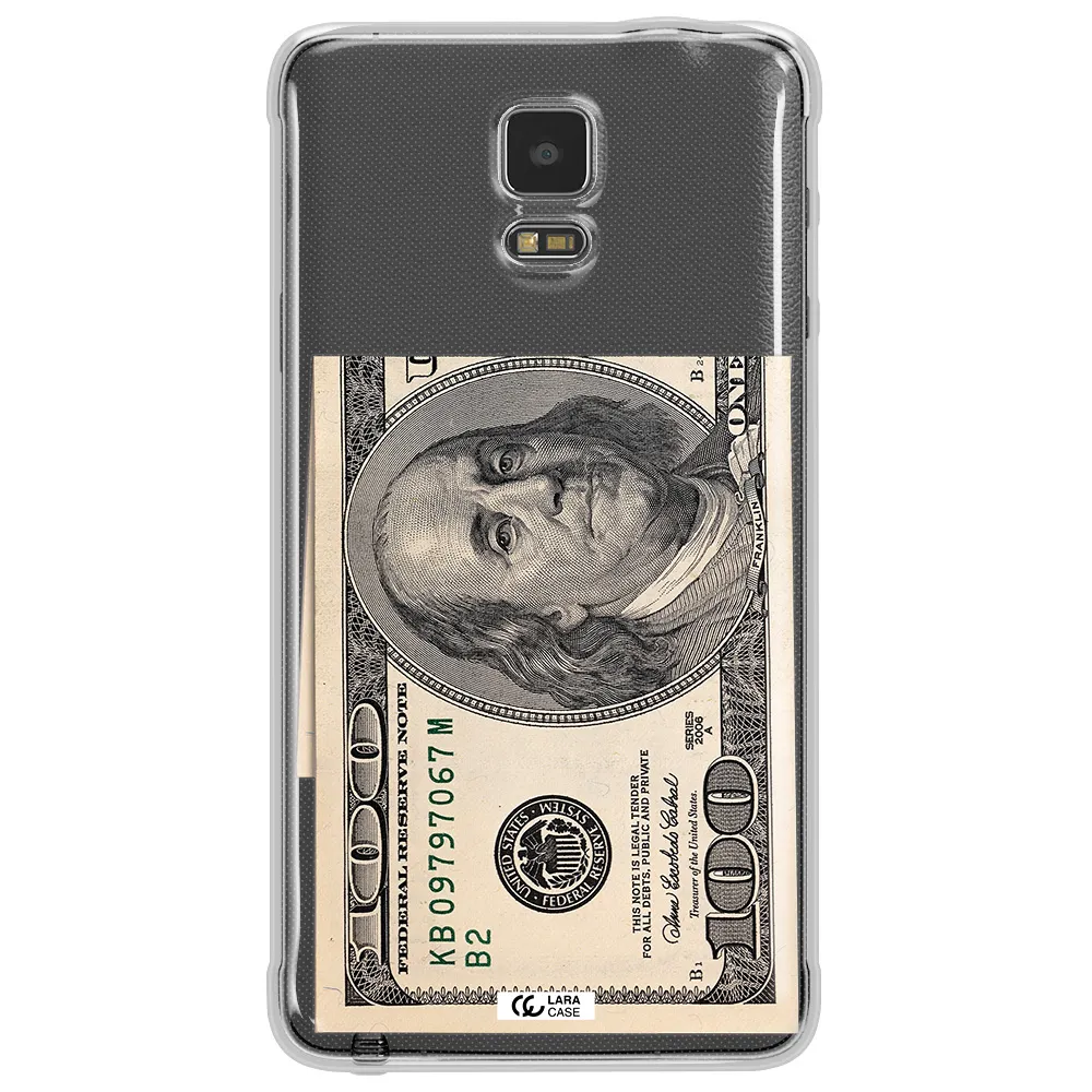 A Close-Up Of A Money Bill Samsung Note 4 Clear Tpu Case