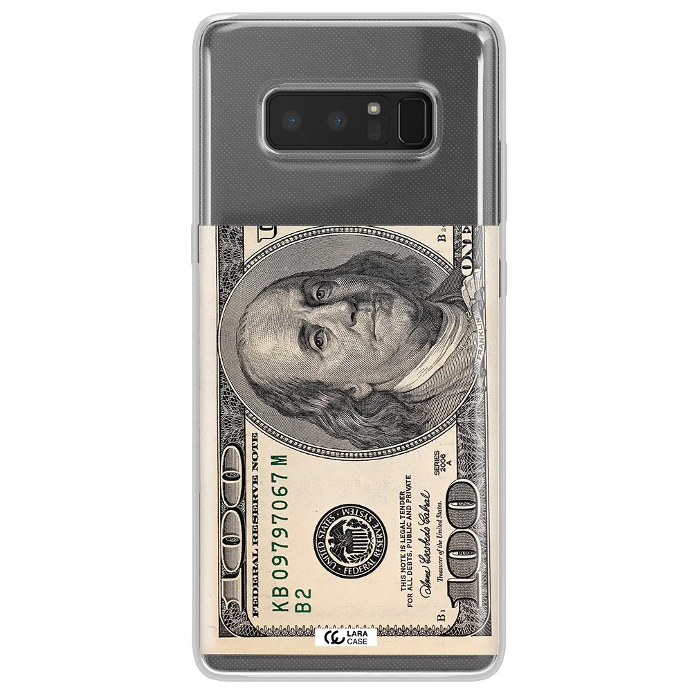 A Close-Up Of A Money Bill Samsung Note 8 Clear Tpu Case