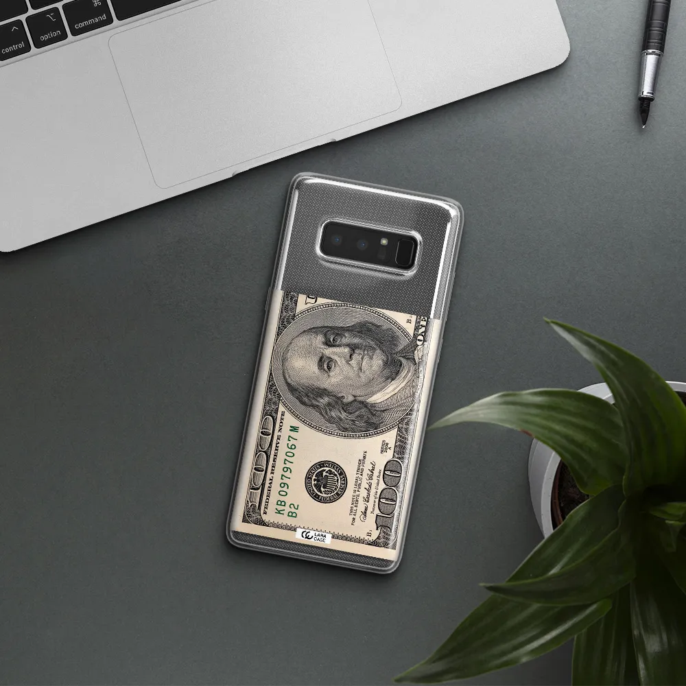 A Close-Up Of A Money Bill Samsung Note 8 Clear Tpu Case