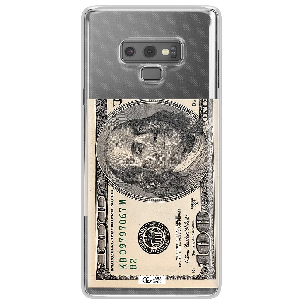 A Close-Up Of A Money Bill Samsung Note 9 Clear Tpu Case