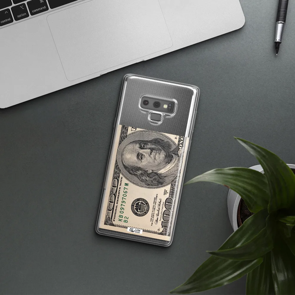 A Close-Up Of A Money Bill Samsung Note 9 Clear Tpu Case