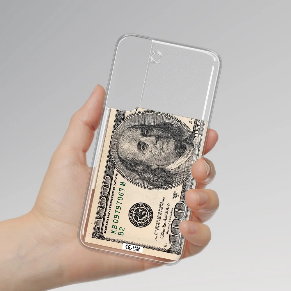 A Close-Up Of A Money Bill Samsung S 22 Clear Tpu Case