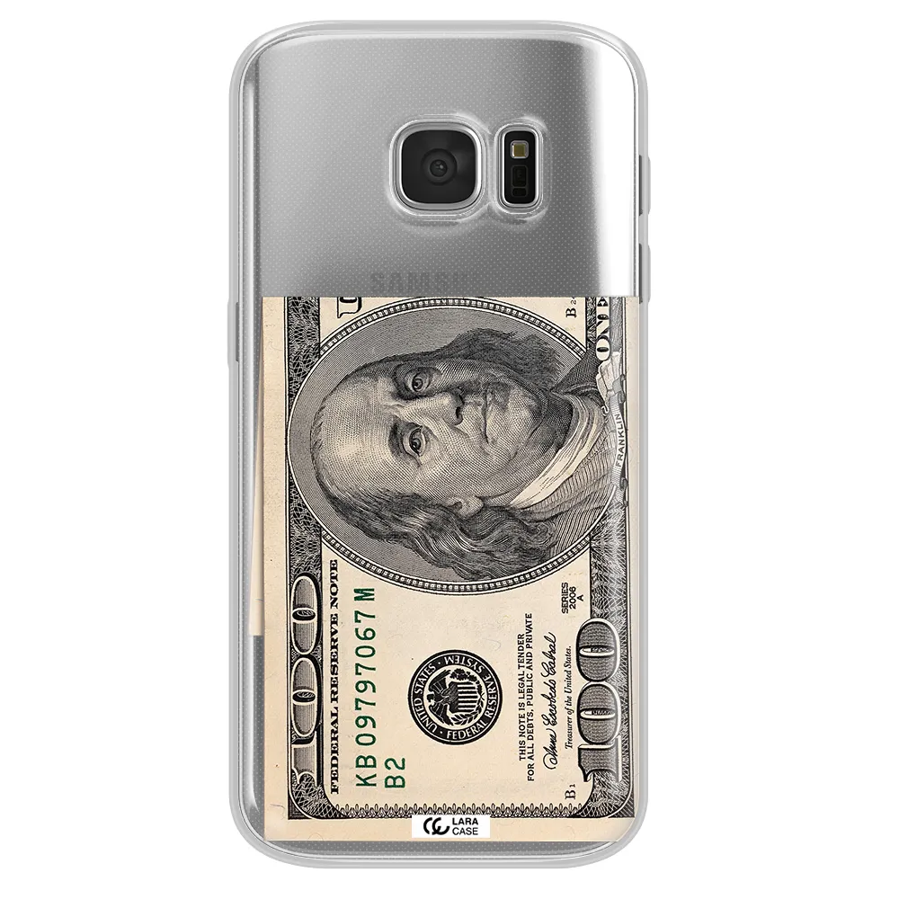 A Close-Up Of A Money Bill Samsung S 7 Clear Tpu Case
