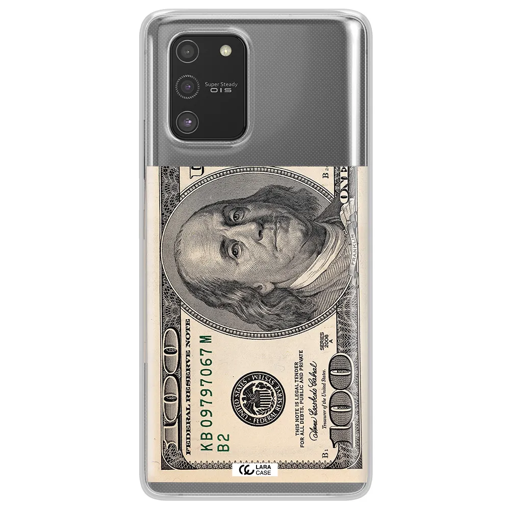 A Close-Up Of A Money Bill Samsung S10 Lite Clear Tpu Case