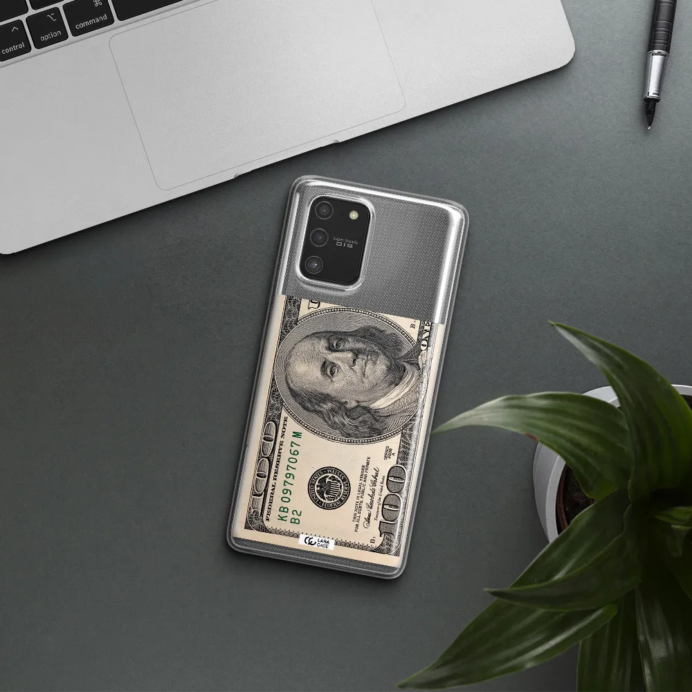 A Close-Up Of A Money Bill Samsung S10 Lite Clear Tpu Case