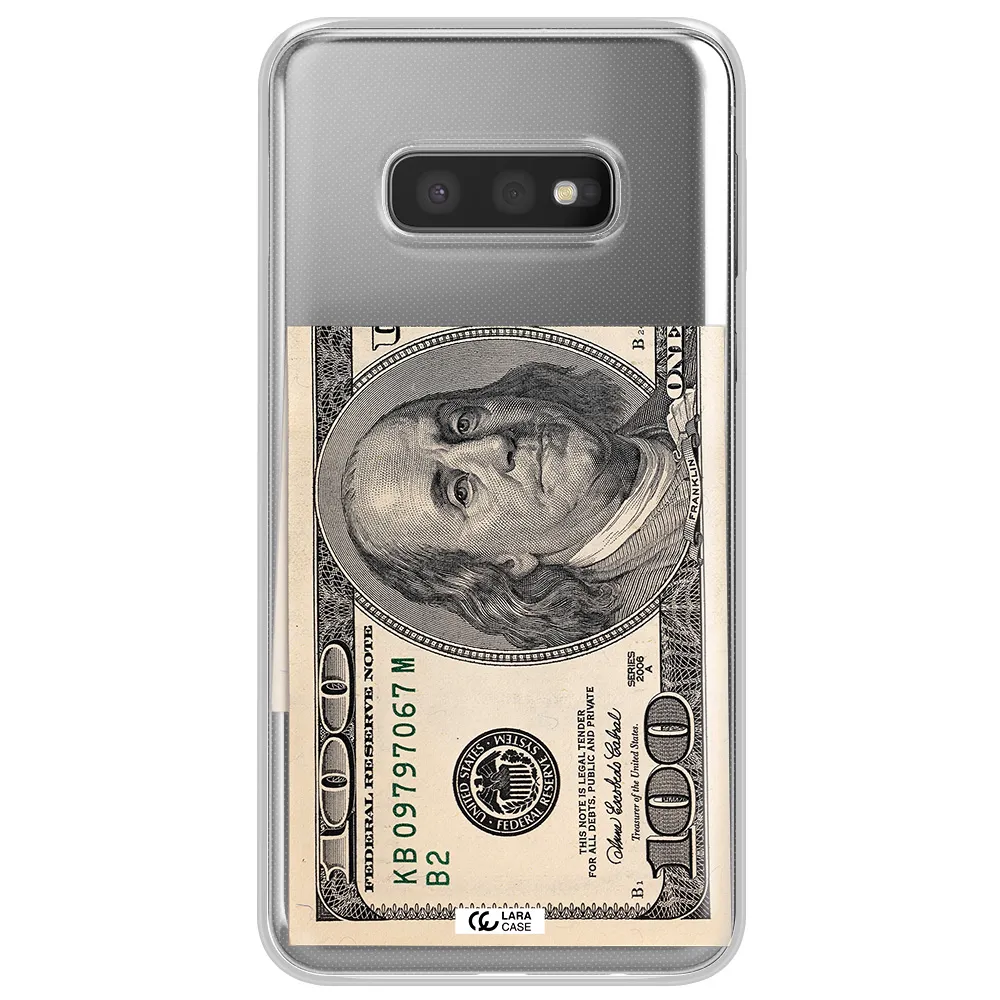 A Close-Up Of A Money Bill Samsung S10E Clear Tpu Case
